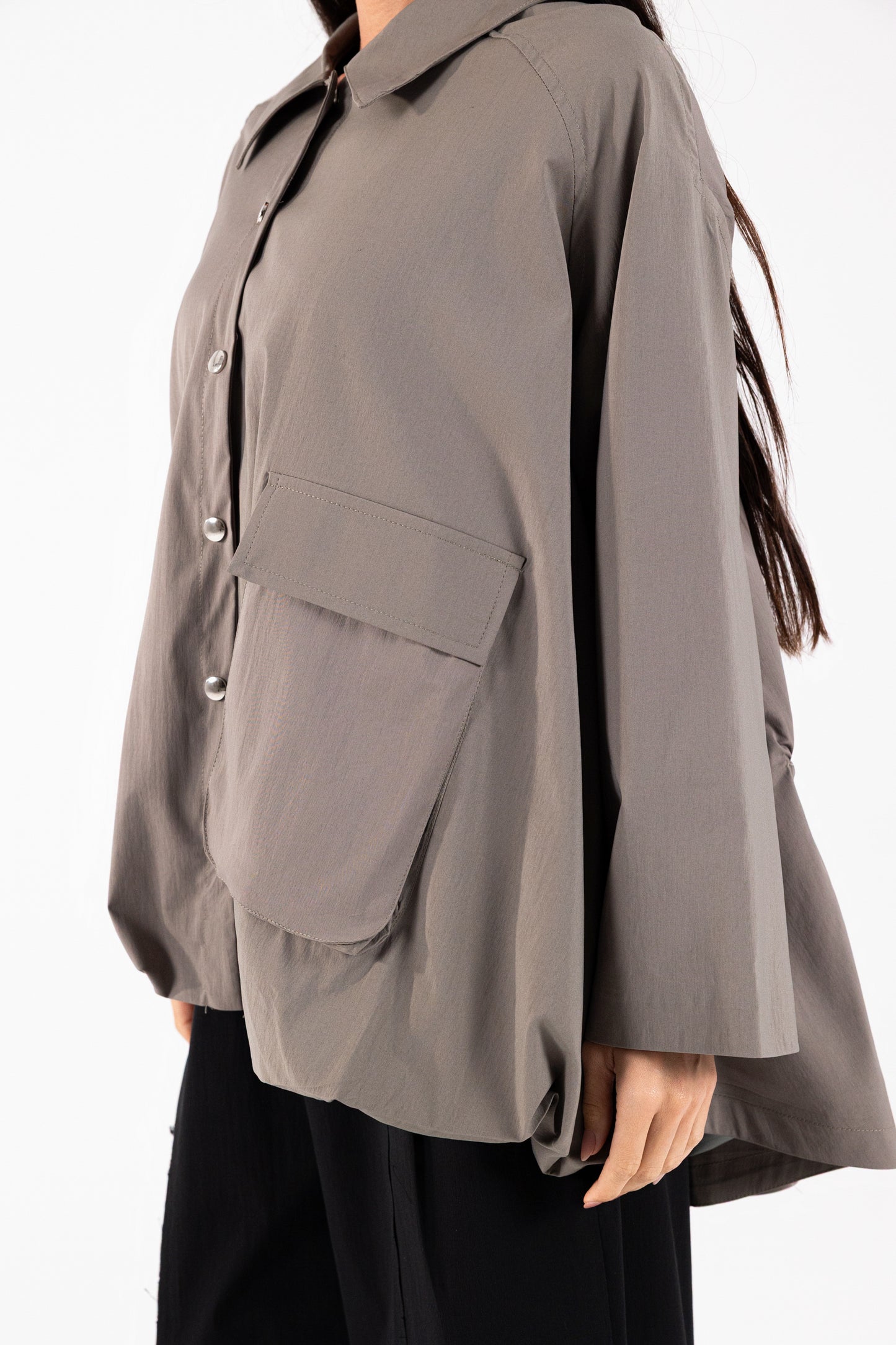 Gathered Back Poplin Jacket