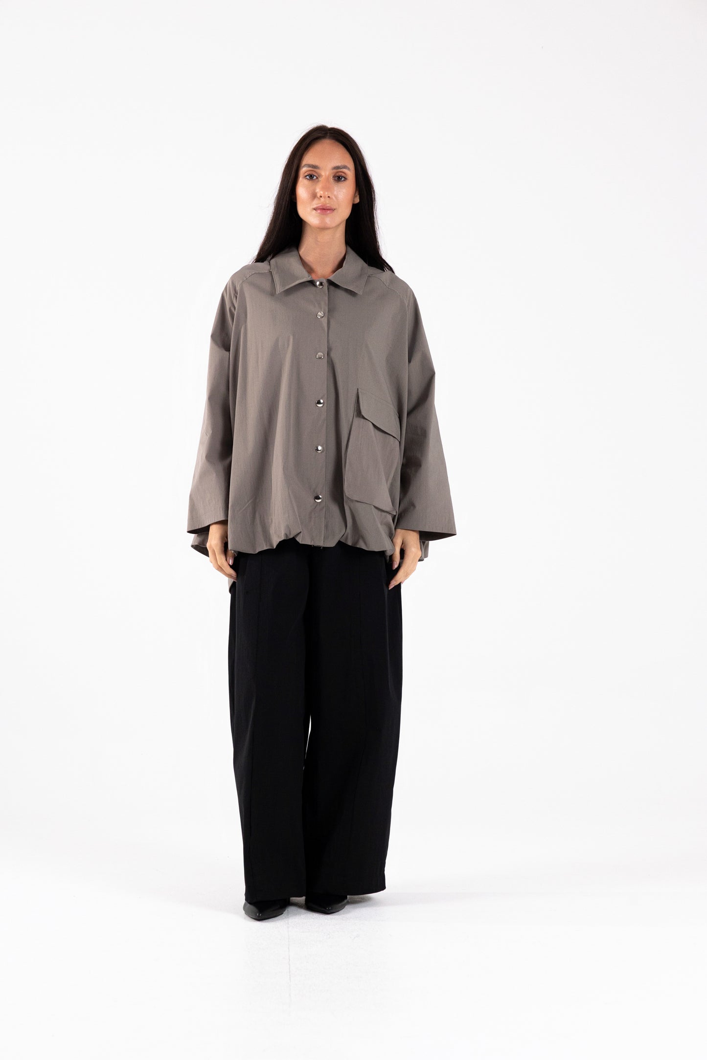 Gathered Back Poplin Jacket