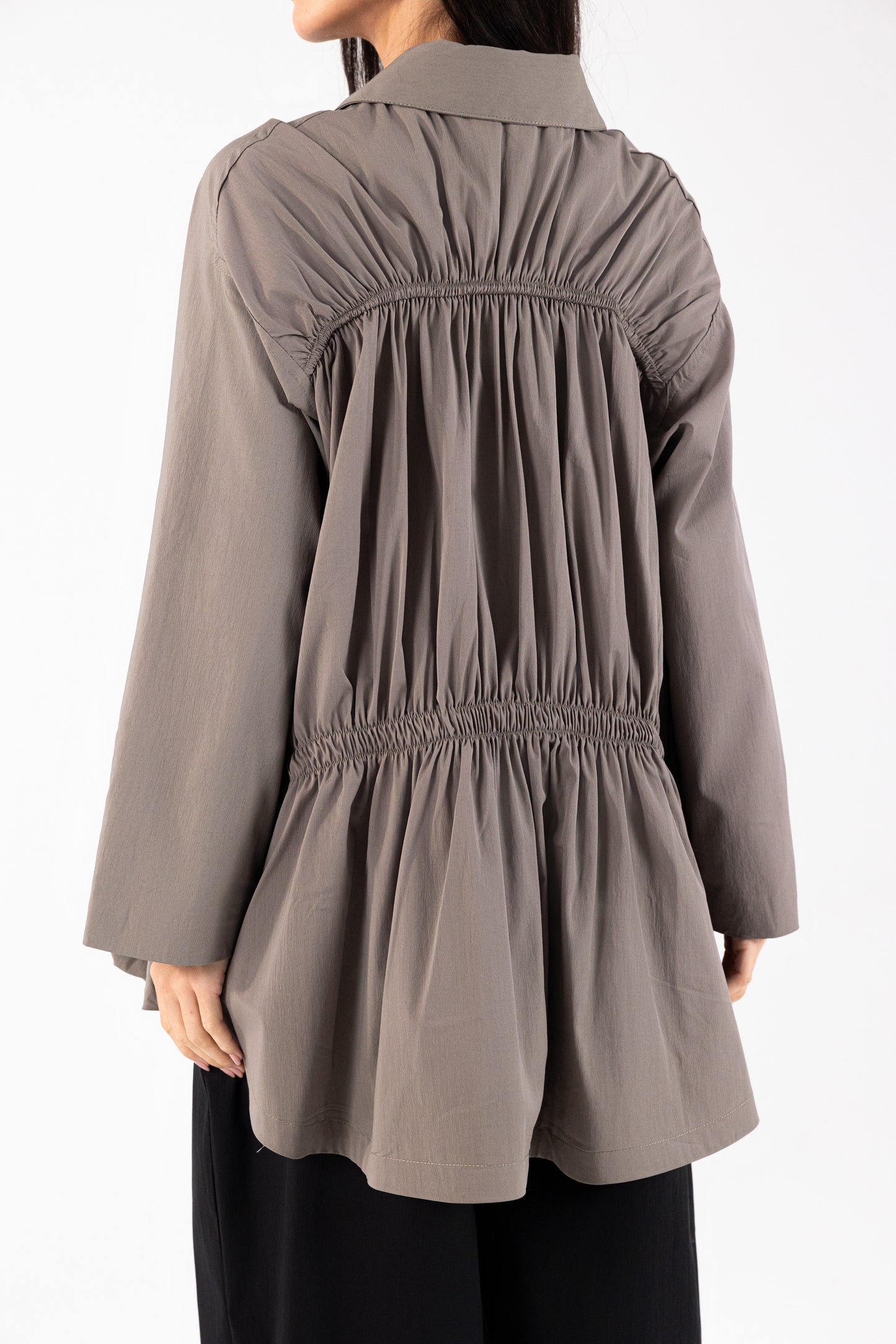 Gathered Back Poplin Jacket