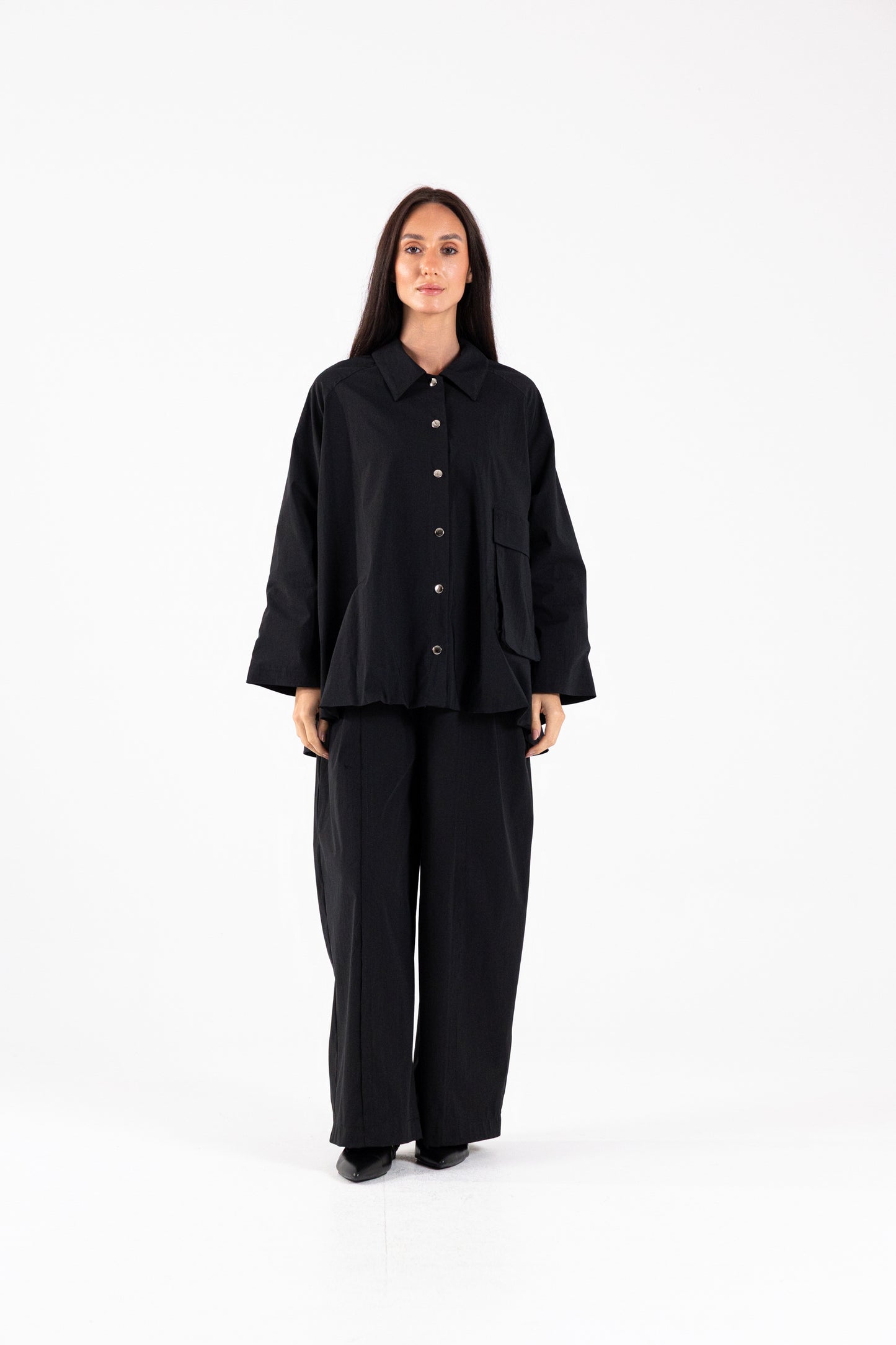 Gathered Back Poplin Jacket