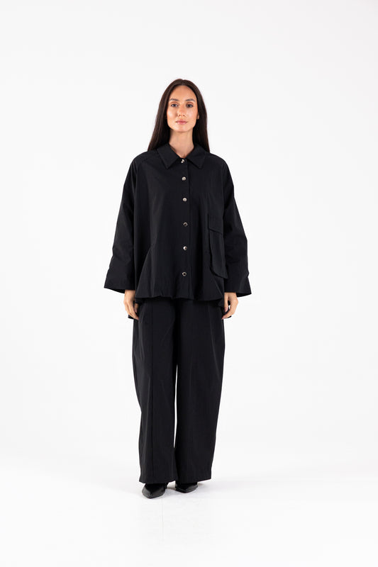 Gathered Back Poplin Jacket