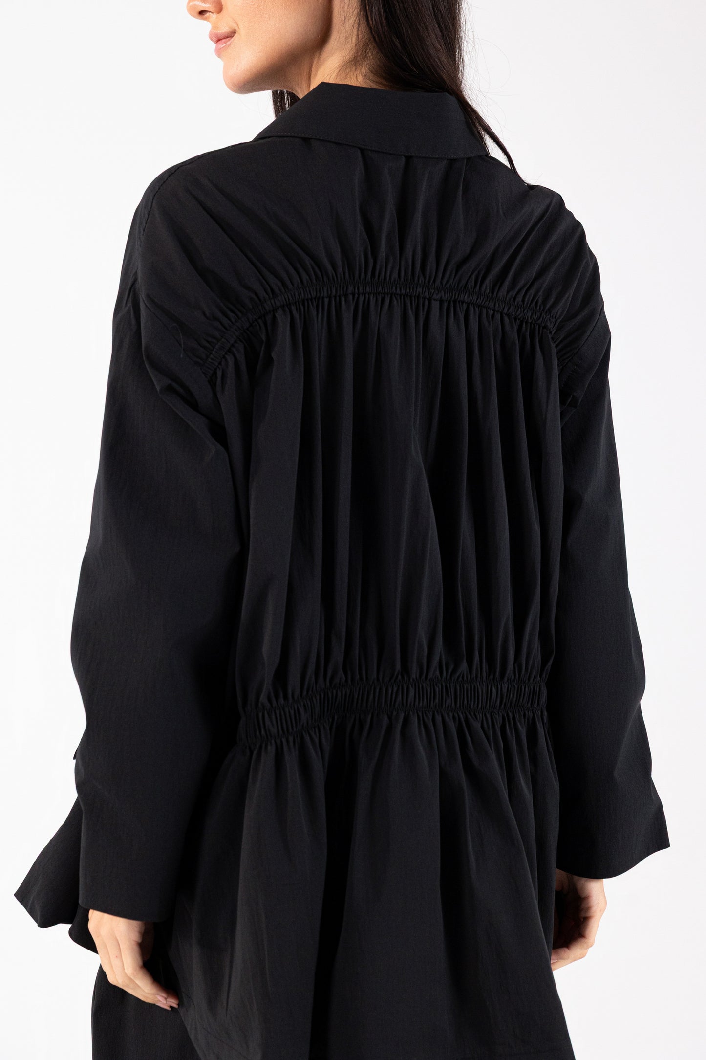 Gathered Back Poplin Jacket