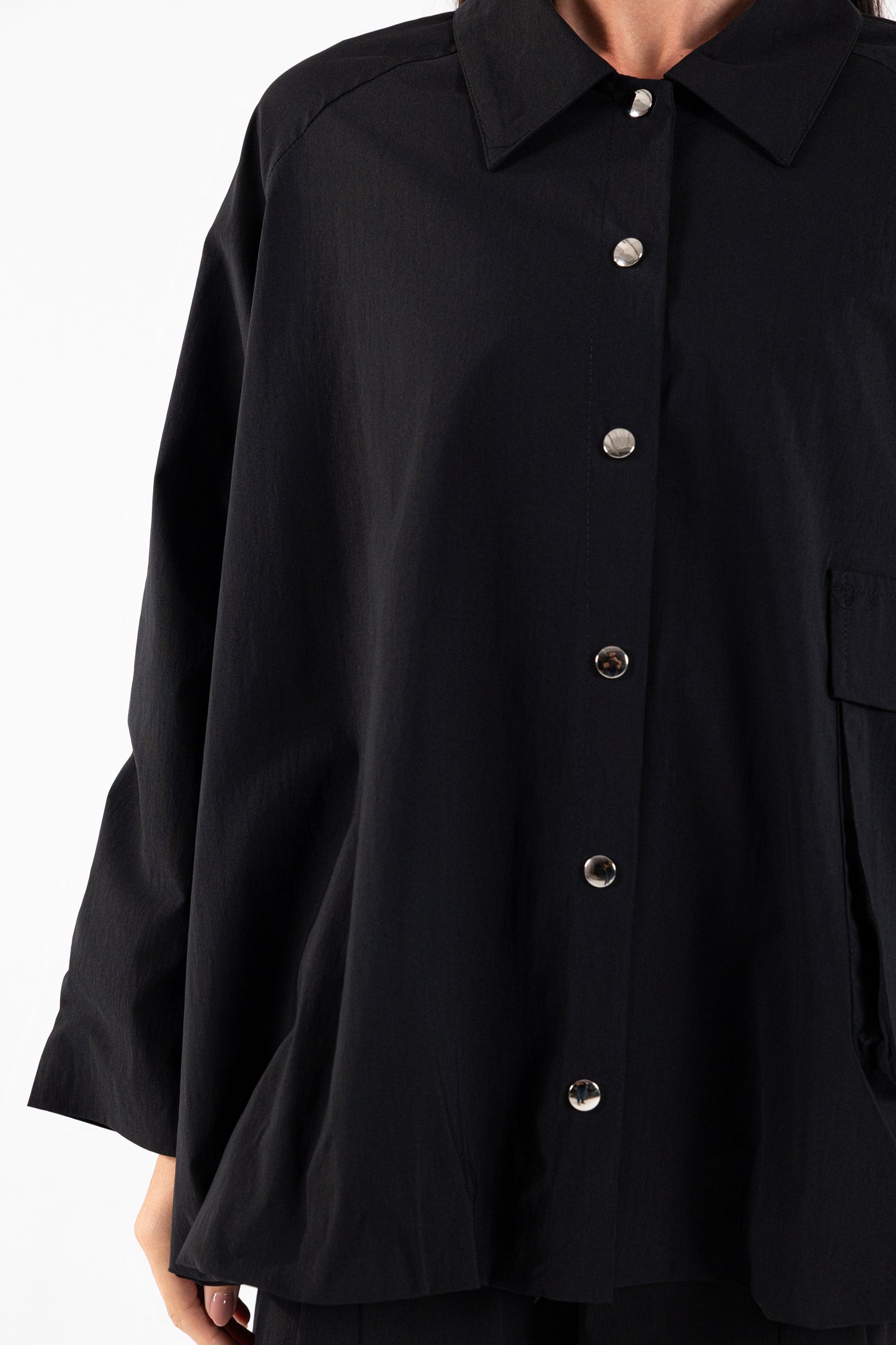 Gathered Back Poplin Jacket